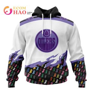 NHL Edmonton Oilers Specialized Kits In OCTOBER WE STAND TOGETHER WE CAN BEAT CANCER 3D Hoodie