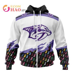 NHL Nashville Predators Specialized Kits In OCTOBER WE STAND TOGETHER WE CAN BEAT CANCER 3D Hoodie