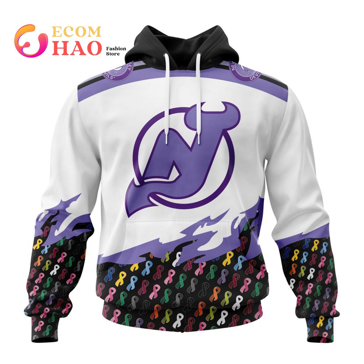 NHL New Jersey Devils Specialized Kits In OCTOBER WE STAND TOGETHER WE CAN BEAT CANCER 3D Hoodie