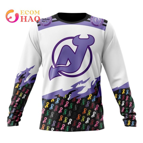 NHL New Jersey Devils Specialized Kits In OCTOBER WE STAND TOGETHER WE CAN BEAT CANCER 3D Hoodie