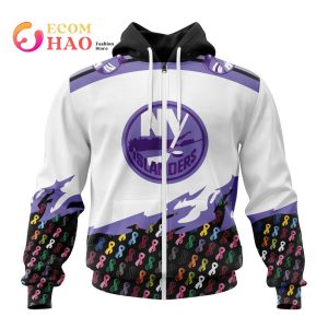 NHL New York Islanders Specialized Kits In OCTOBER WE STAND TOGETHER WE CAN BEAT CANCER 3D Hoodie