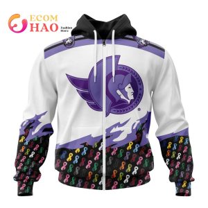 NHL Ottawa Senators Specialized Kits In OCTOBER WE STAND TOGETHER WE CAN BEAT CANCER 3D Hoodie