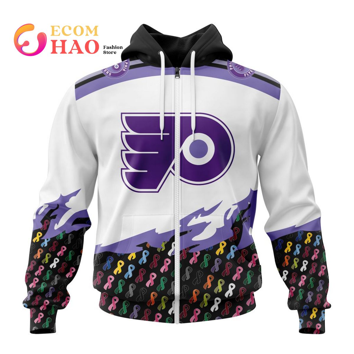 NHL Philadelphia Flyers Specialized Kits In OCTOBER WE STAND TOGETHER WE CAN BEAT CANCER 3D Hoodie