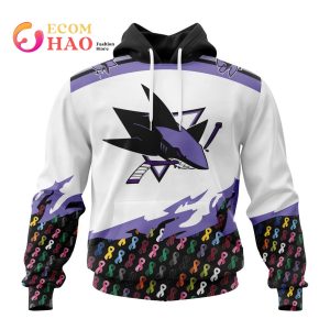 NHL San Jose Sharks Specialized Kits In OCTOBER WE STAND TOGETHER WE CAN BEAT CANCER 3D Hoodie