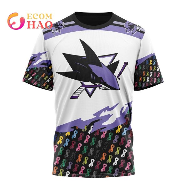 NHL San Jose Sharks Specialized Kits In OCTOBER WE STAND TOGETHER WE CAN BEAT CANCER 3D Hoodie