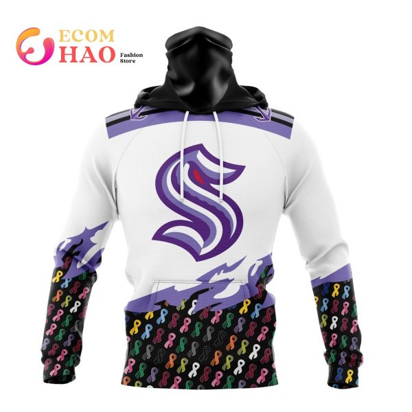 NHL Seattle Kraken Specialized Kits In OCTOBER WE STAND TOGETHER WE CAN BEAT CANCER 3D Hoodie