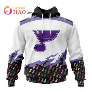 NHL St. Louis Blues Specialized Kits In OCTOBER WE STAND TOGETHER WE CAN BEAT CANCER 3D Hoodie