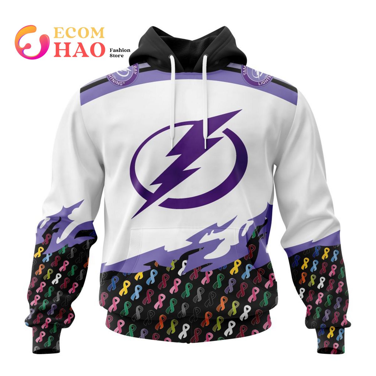 NHL Tampa Bay Lightning Specialized Kits In OCTOBER WE STAND TOGETHER WE CAN BEAT CANCER 3D Hoodie