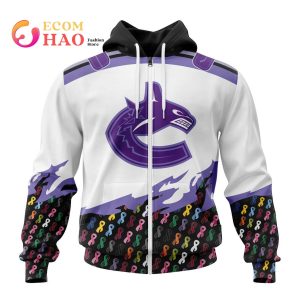 NHL Vancouver Canucks Specialized Kits In OCTOBER WE STAND TOGETHER WE CAN BEAT CANCER 3D Hoodie