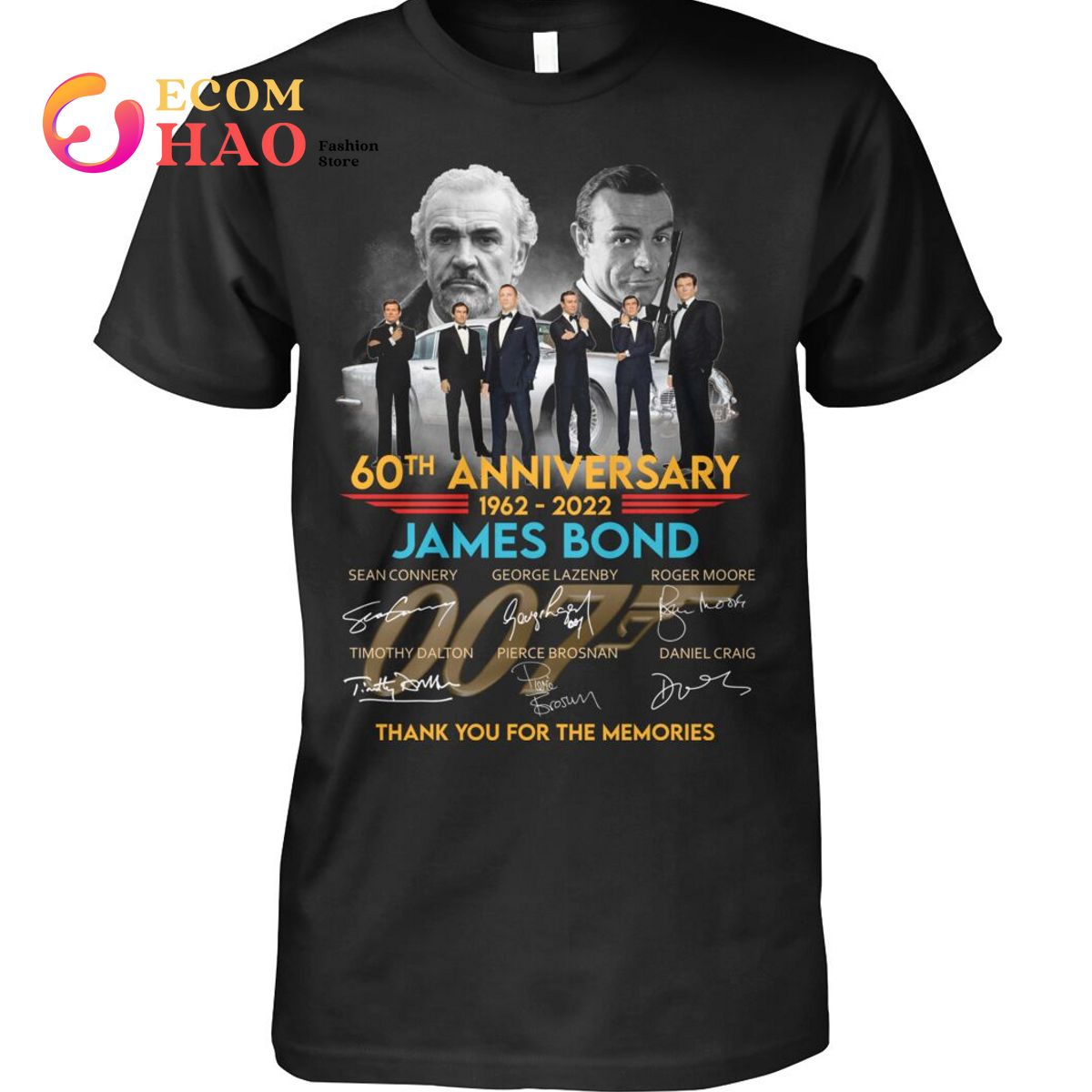 60th Anniversary 1962 – 2022 James Bond Thank You For The Memories T-Shirt