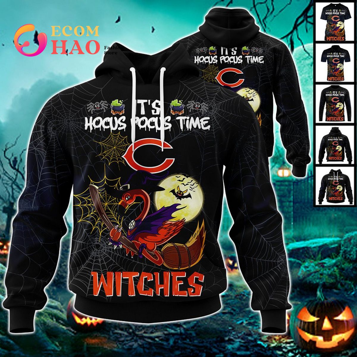 Bills NFL Halloween Jersey Falmingo Witches Hocus Pocus 3D Hoodie