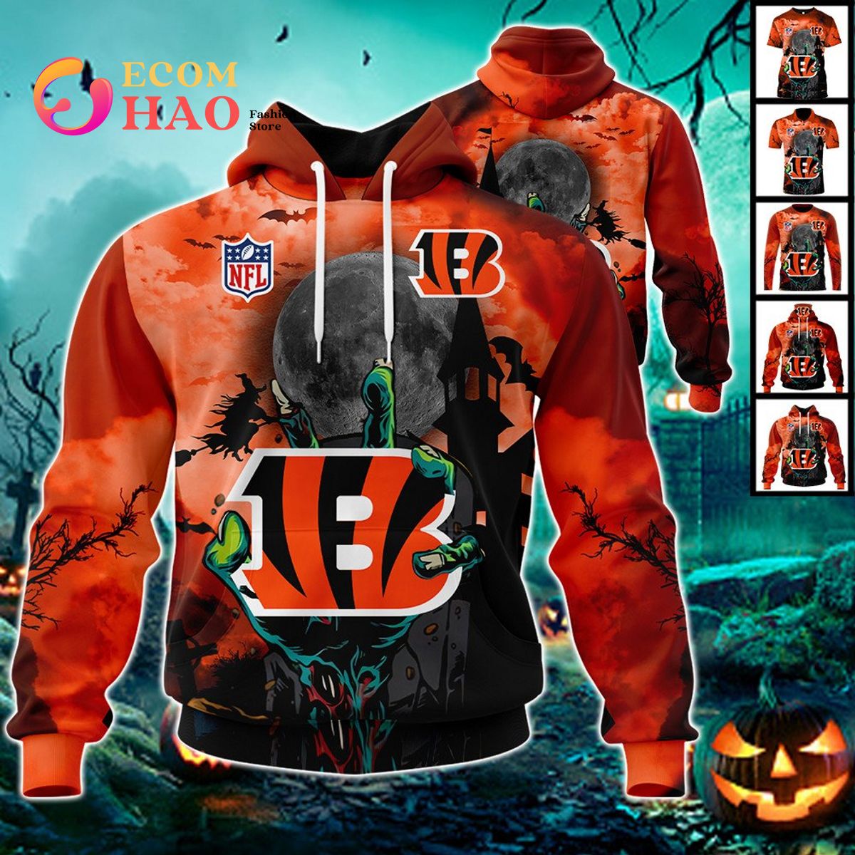 Bears NFL Halloween Jersey 3D Hoodie