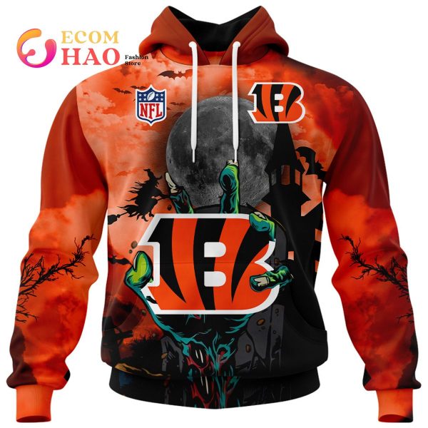 NFL Cincinnati Bengals Custom Your Name & Number Halloween Style 3D Hoodie  - Ecomhao Store