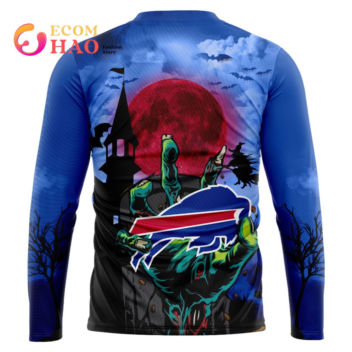 Bills NFL Halloween Jersey 3D Hoodie