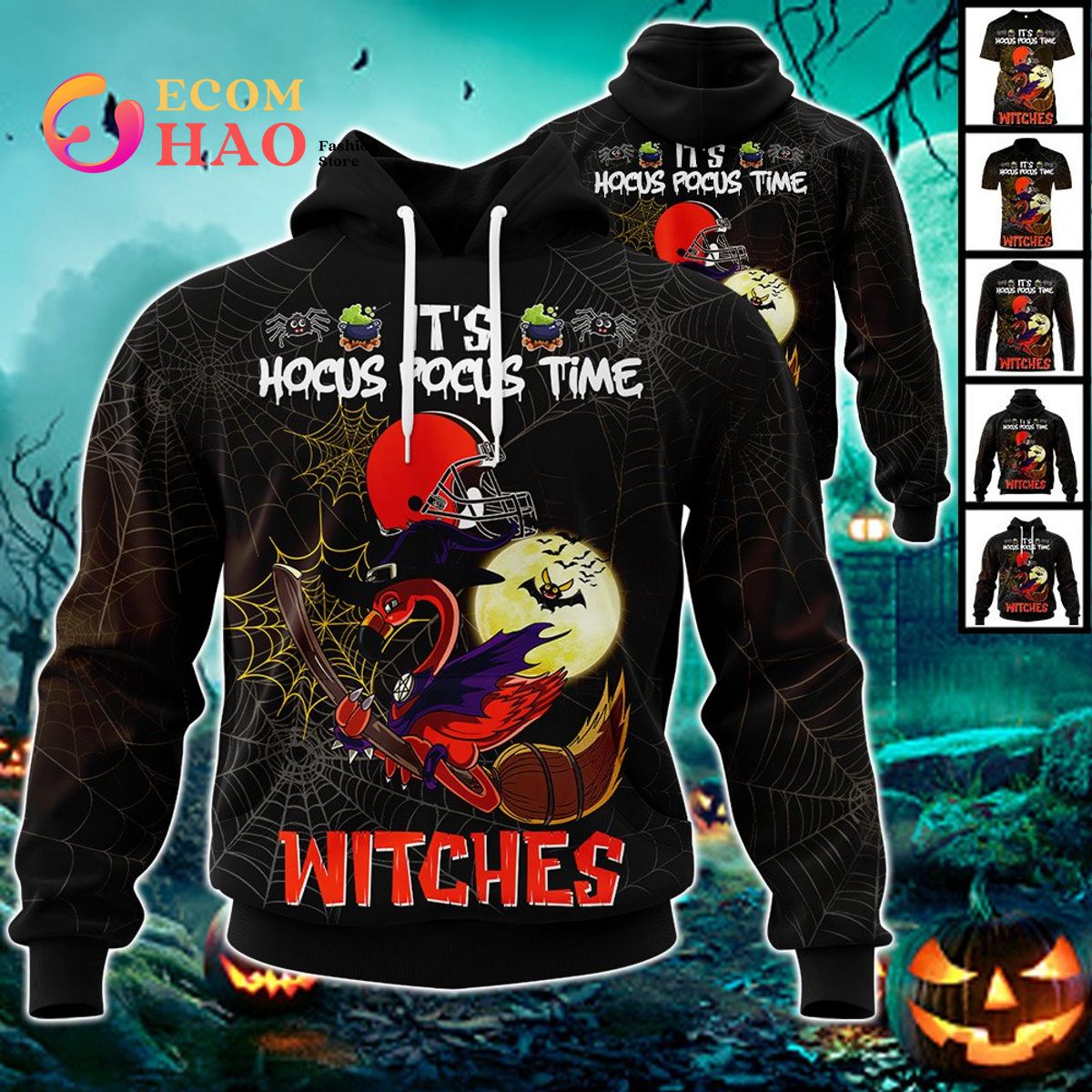 Buccaneers NFL Halloween Jersey Falmingo Witches Hocus Pocus 3D Hoodie