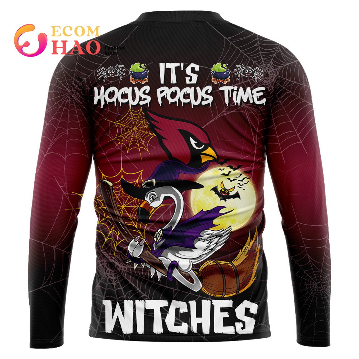 Cardinals NFL Halloween Jersey Falmingo Witches Hocus Pocus 3D Hoodie