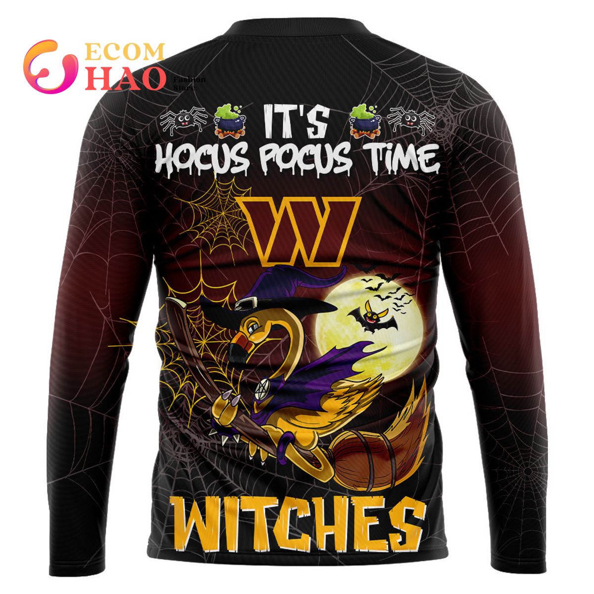 Commanders NFL Halloween Jersey Falmingo Witches Hocus Pocus 3D Hoodie