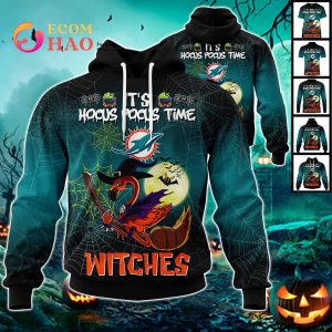 Dolphins NFL Halloween Jersey Falmingo Witches Hocus Pocus 3D Hoodie