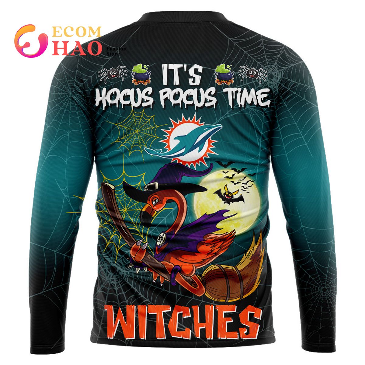 Dolphins NFL Halloween Jersey Falmingo Witches Hocus Pocus 3D Hoodie