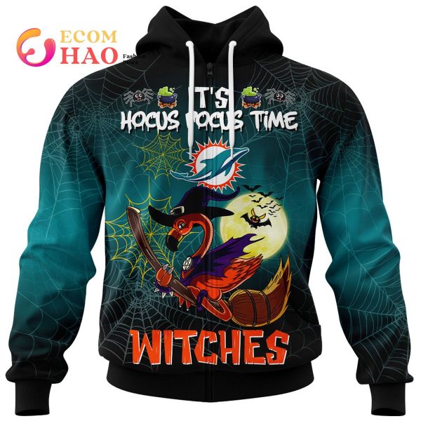 Dolphins NFL Halloween Jersey Falmingo Witches Hocus Pocus 3D Hoodie