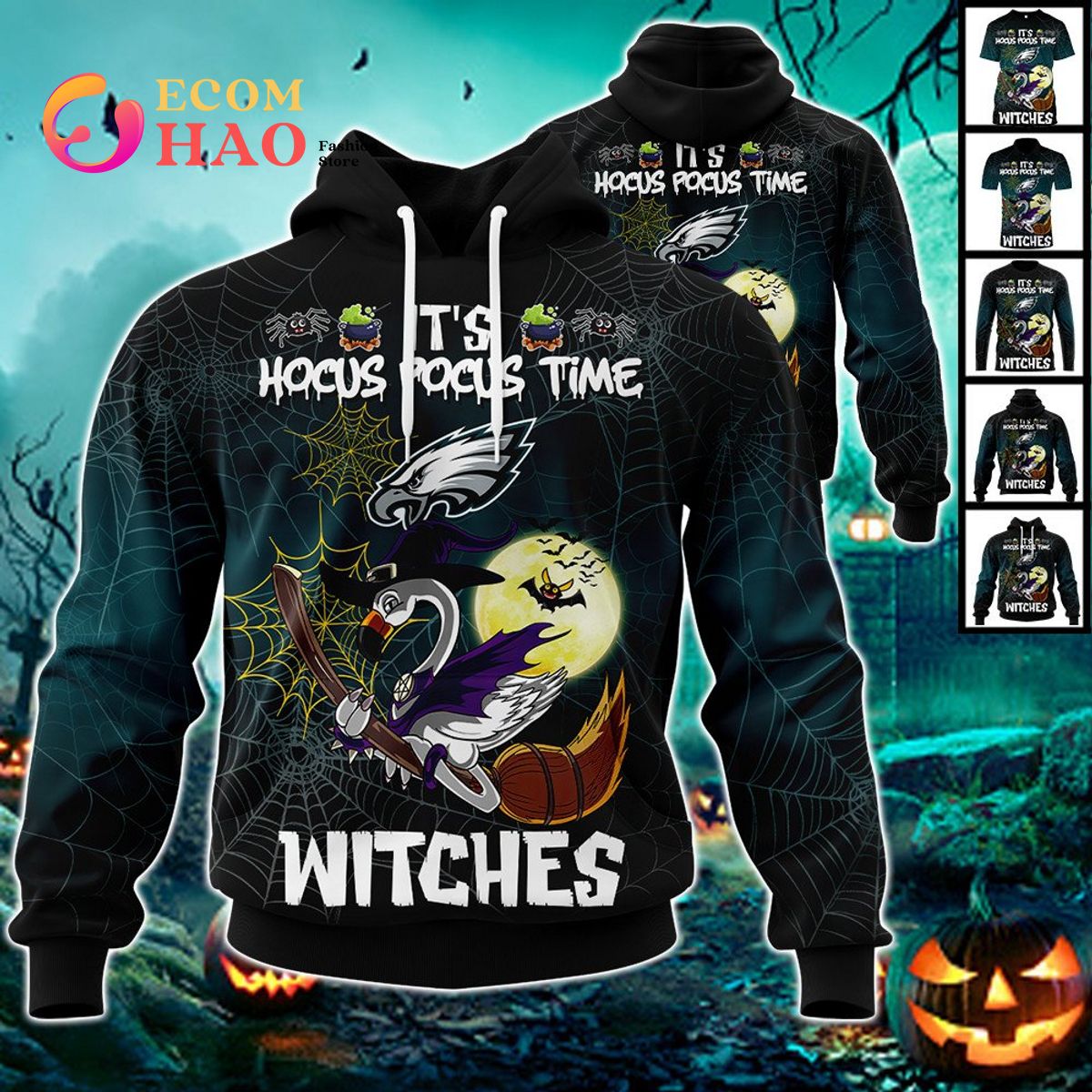 Giants NFL Halloween Jersey Falmingo Witches Hocus Pocus 3D Hoodie