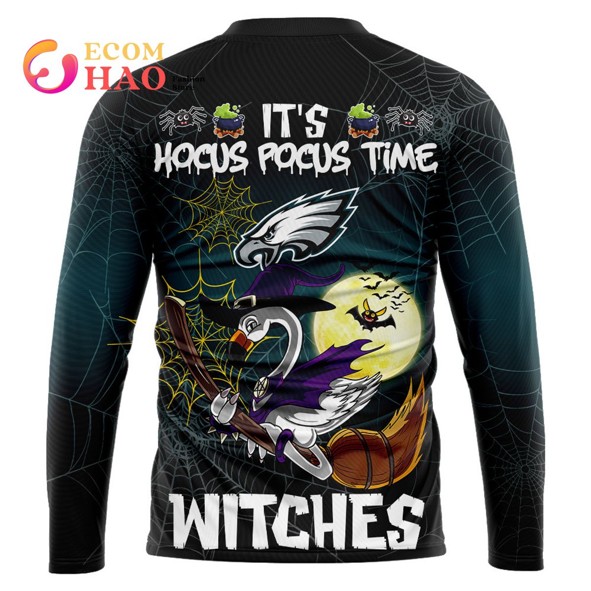 Eagles NFL Halloween Jersey Falmingo Witches Hocus Pocus 3D Hoodie