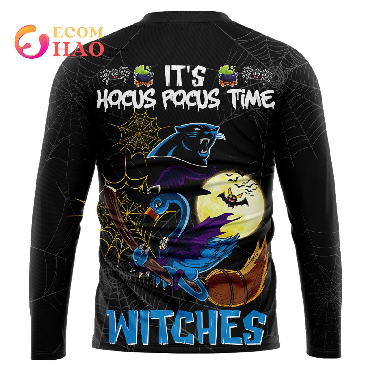 Panthers NFL Halloween Jersey Falmingo Witches Hocus Pocus 3D Hoodie