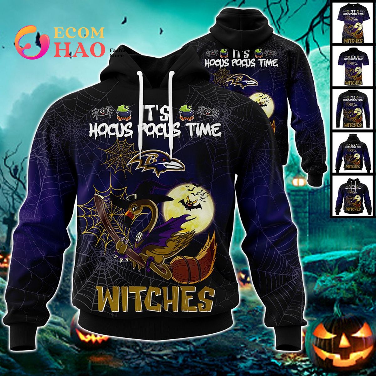 Patriots NFL Halloween Jersey Falmingo Witches Hocus Pocus 3D Hoodie