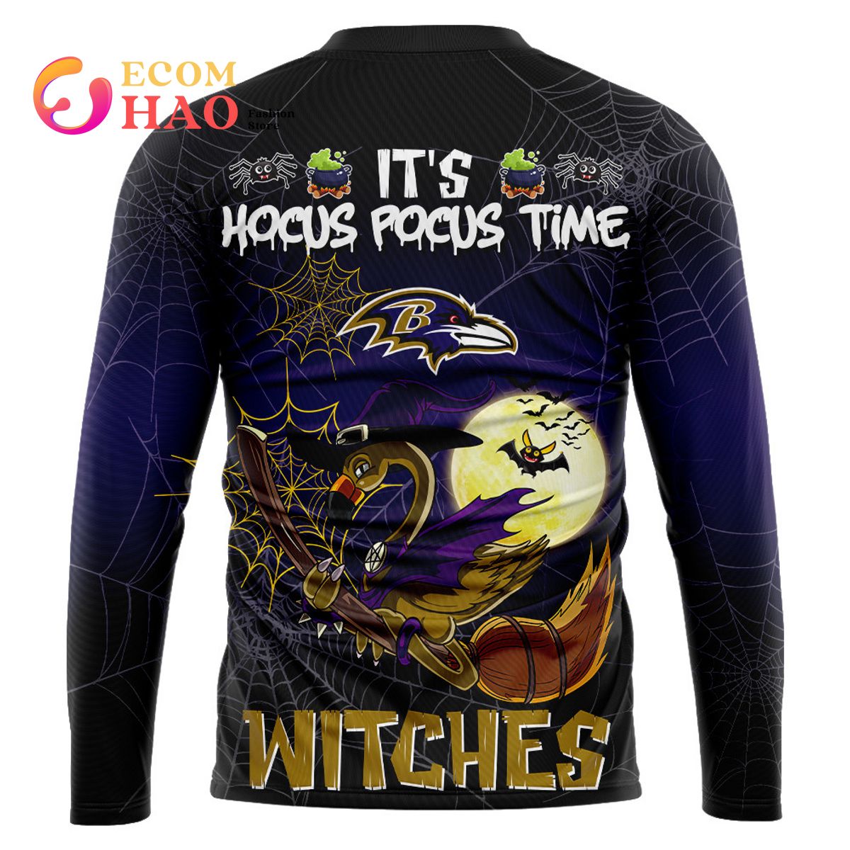 Ravens NFL Halloween Jersey Falmingo Witches Hocus Pocus 3D Hoodie