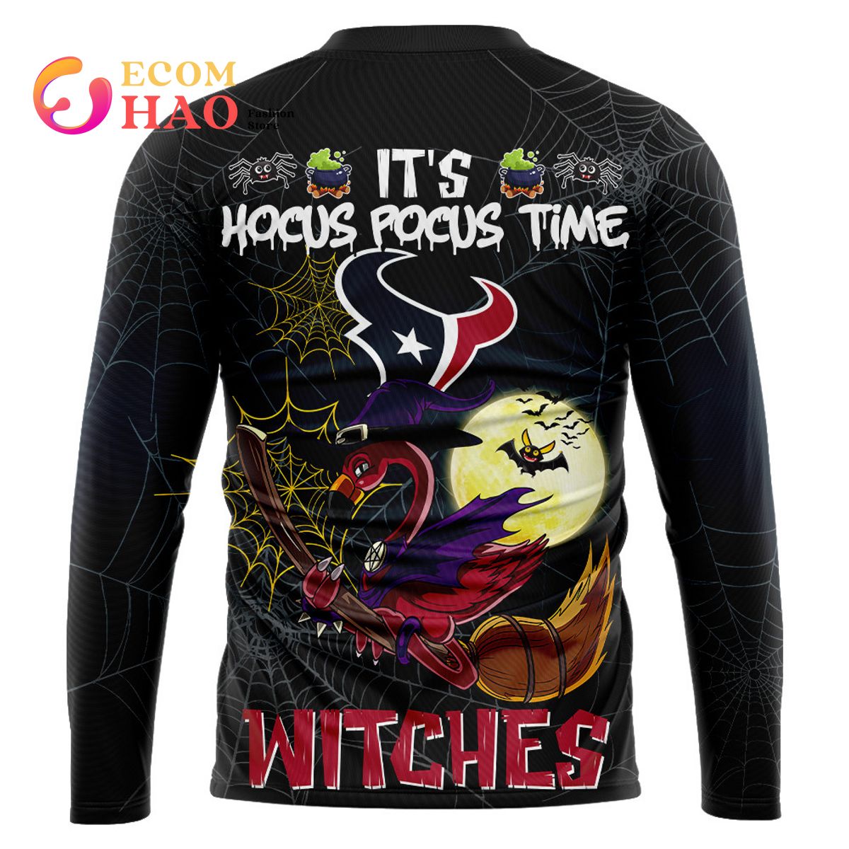 Texans NFL Halloween Jersey Falmingo Witches Hocus Pocus 3D Hoodie