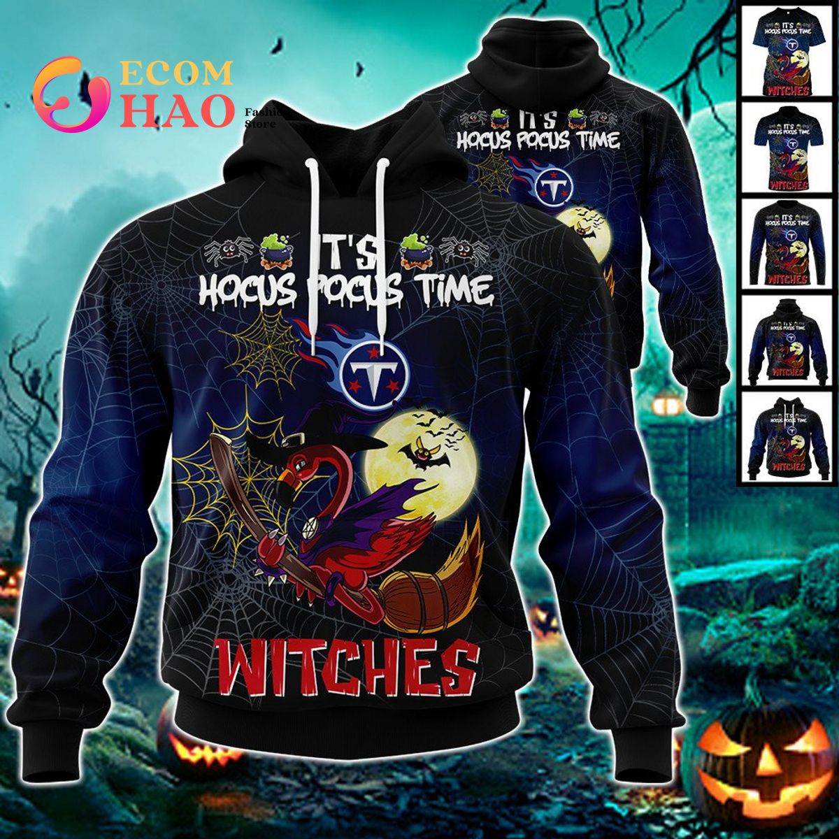 Saints NFL Halloween Jersey Falmingo Witches Hocus Pocus 3D Hoodie