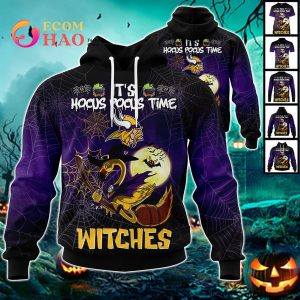 Vikings NFL Halloween Jersey Falmingo Witches Hocus Pocus 3D Hoodie