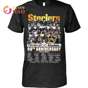 Pittsburgh Steelers 90th Anniversary 1933 – 2023 Thank You For The Memories T-Shirt