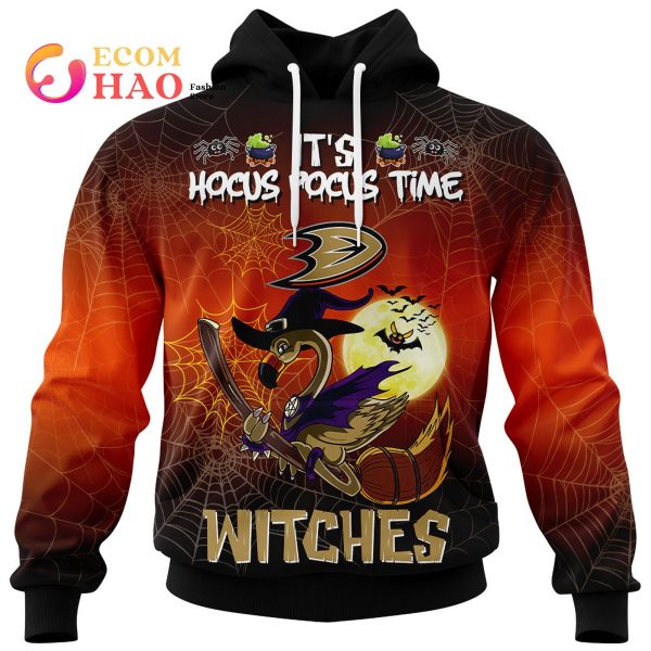Anaheim Ducks Halloween Jersey Flamingo Witches Hocus Pocus 3D Hoodie