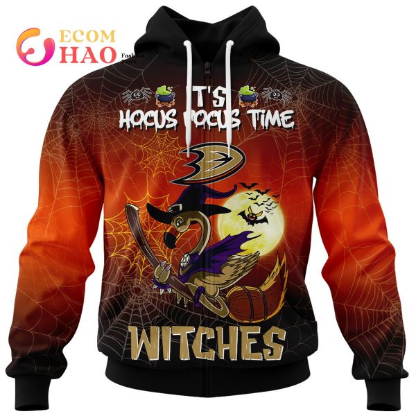 Anaheim Ducks Halloween Jersey Flamingo Witches Hocus Pocus 3D Hoodie