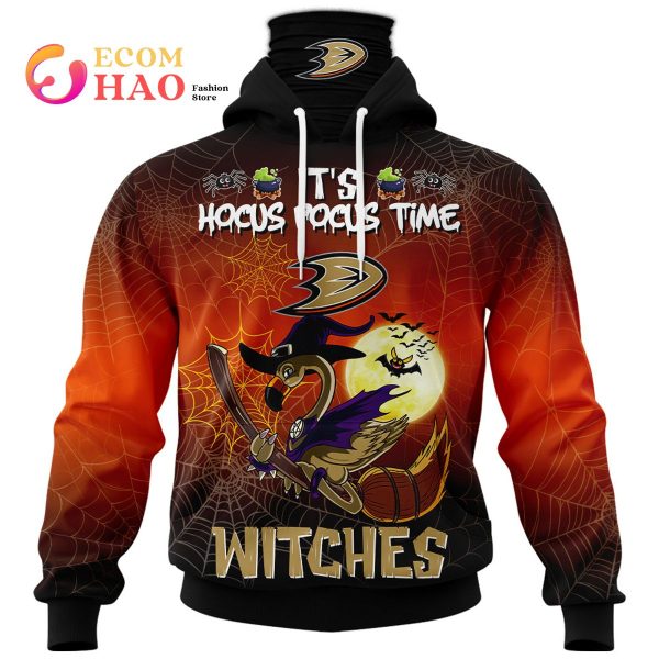Anaheim Ducks Halloween Jersey Flamingo Witches Hocus Pocus 3D Hoodie
