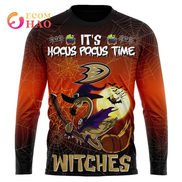 Anaheim Ducks Halloween Jersey Flamingo Witches Hocus Pocus 3D Hoodie
