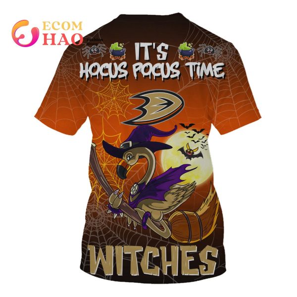 Anaheim Ducks Halloween Jersey Flamingo Witches Hocus Pocus 3D Hoodie