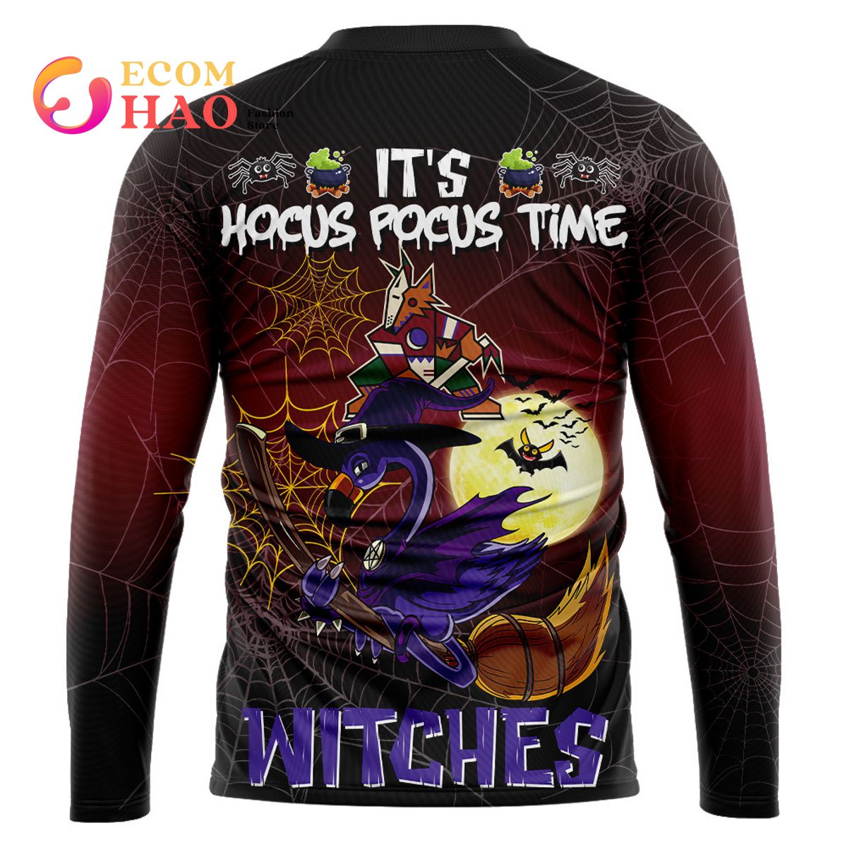 Arizona Coyotes Halloween Jersey Flamingo Witches Hocus Pocus 3D Hoodie