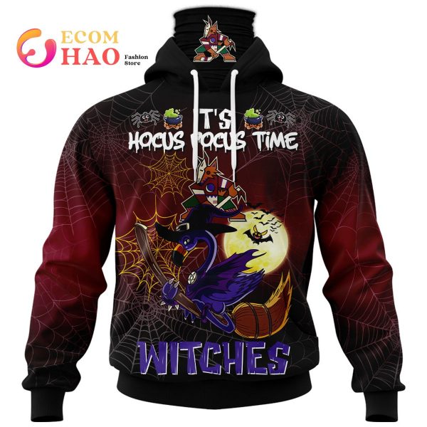Arizona Coyotes Halloween Jersey Flamingo Witches Hocus Pocus 3D Hoodie