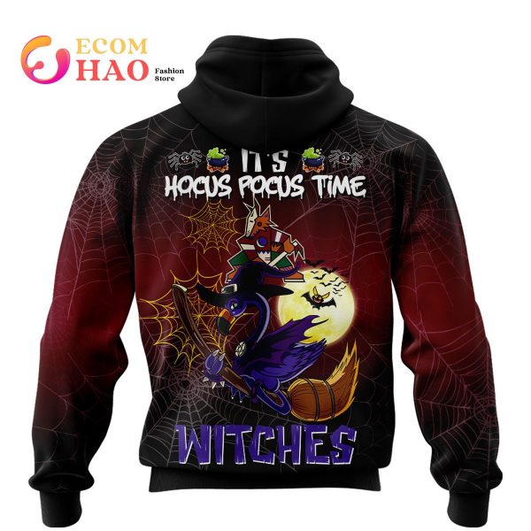 Arizona Coyotes Halloween Jersey Flamingo Witches Hocus Pocus 3D Hoodie