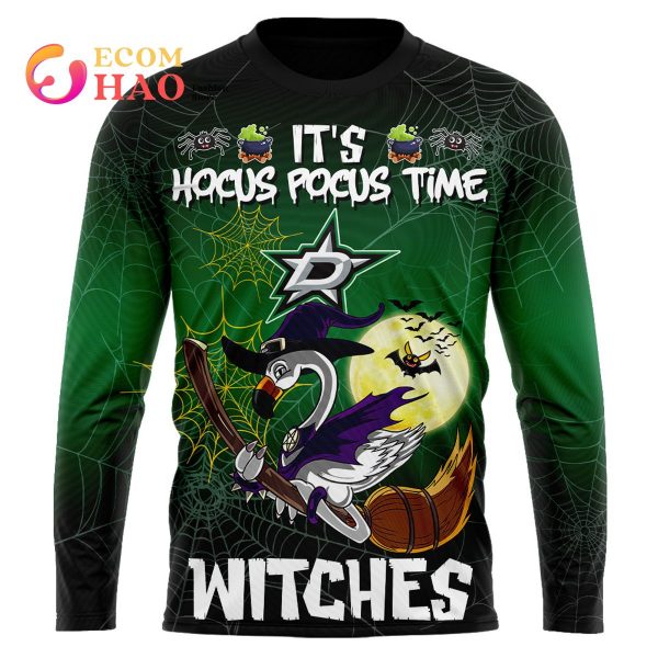 Dallas Stars Halloween Jersey Flamingo Witches Hocus Pocus 3D Hoodie