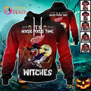 Detroit Red Wings Halloween Jersey Flamingo Witches Hocus Pocus 3D Hoodie