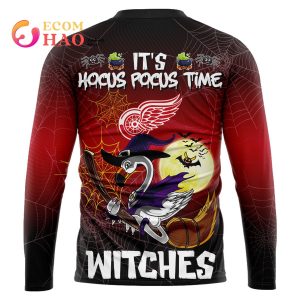Detroit Red Wings Halloween Jersey Flamingo Witches Hocus Pocus 3D Hoodie