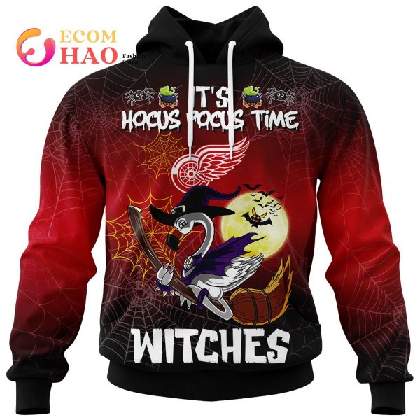 Detroit Red Wings Halloween Jersey Flamingo Witches Hocus Pocus 3D Hoodie