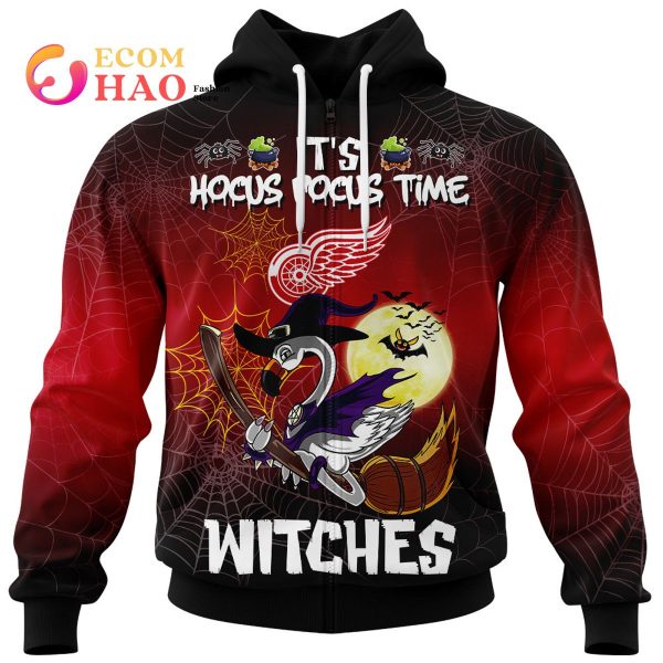 Detroit Red Wings Halloween Jersey Flamingo Witches Hocus Pocus 3D Hoodie