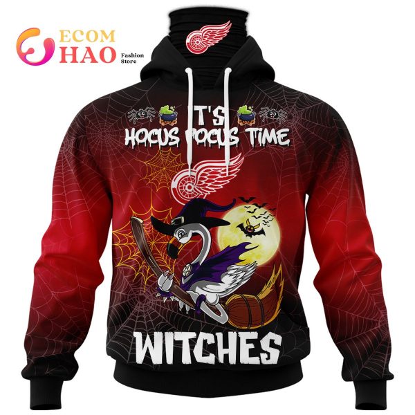 Detroit Red Wings Halloween Jersey Flamingo Witches Hocus Pocus 3D Hoodie