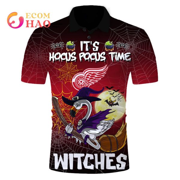 Detroit Red Wings Halloween Jersey Flamingo Witches Hocus Pocus 3D Hoodie