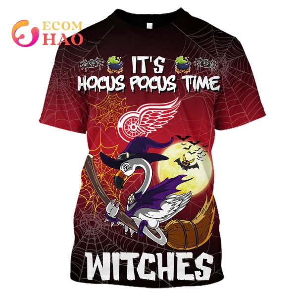 Detroit Red Wings Halloween Jersey Flamingo Witches Hocus Pocus 3D Hoodie