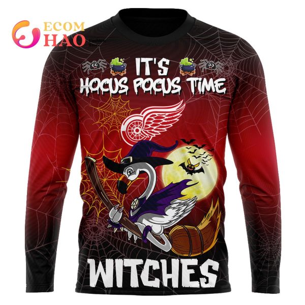 Detroit Red Wings Halloween Jersey Flamingo Witches Hocus Pocus 3D Hoodie